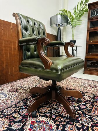 Englisch Chesterfield Gainsborough bürostuhl grün
