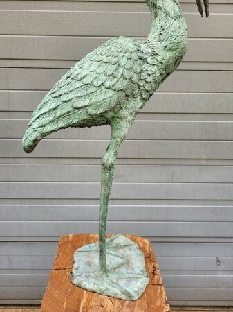 Antike bronzestatue von eines Kran