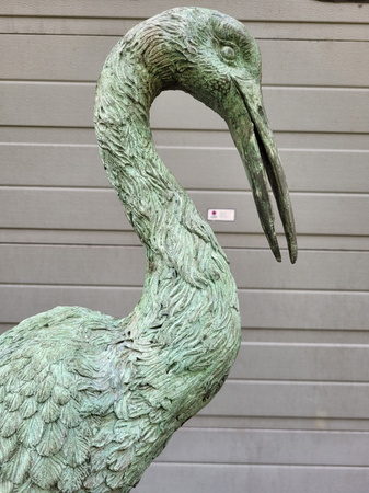 Antike bronzestatue von eines Kran