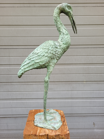 Antike bronzestatue von eines Kran