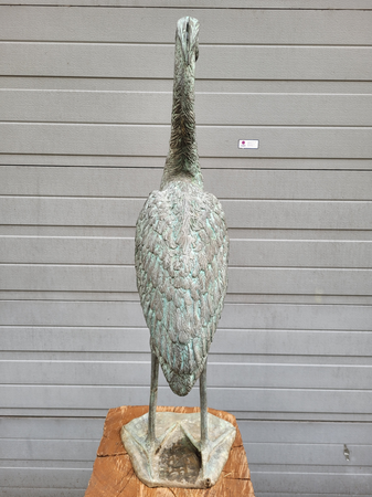 Bronze kunstwerk eines Reiher