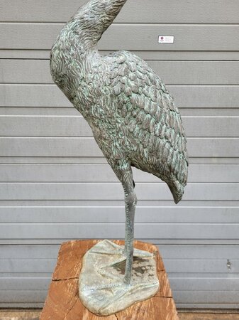 Bronze kunstwerk eines Reiher