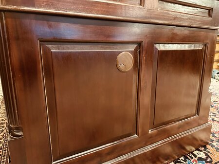 Klassischer englischer Chesterfield Schreibtisch Partnerdesk