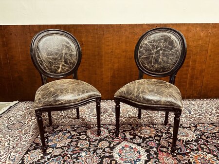 Klassischer englischer Chesterfield Schreibtisch Partnerdesk