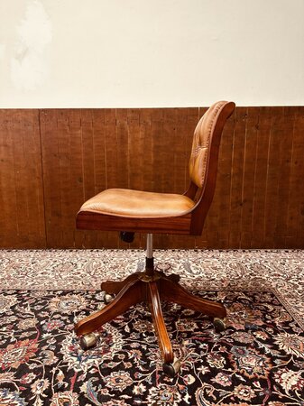 English Chesterfield Bürostuhl Braun