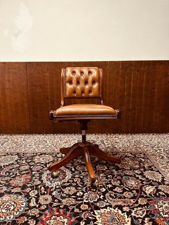 English Chesterfield Bürostuhl Braun