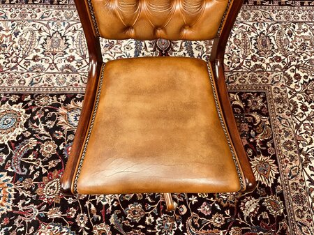 English Chesterfield Bürostuhl Braun