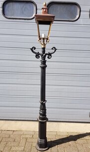 Gusseisen laterne M1 mit kupfer quadratische lampenschirm