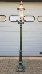 Gusseisen laterne Romantica mit runde kupfer lampenschirm