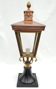 Quadratische kupfer laterne kopf 60 cm