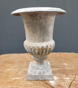 Gusseisen gartenvase grau klein