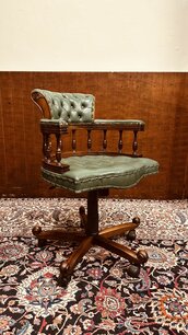 Englische Chesterfield Bürostuhl Mint