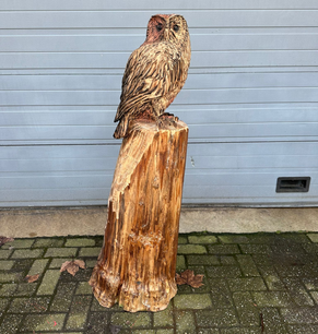 Holzskulptur einer Eule