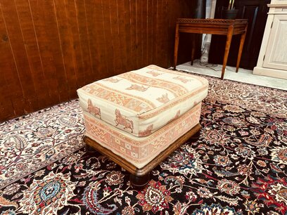 Antike Englische Ottoman Hocker Slipperbox