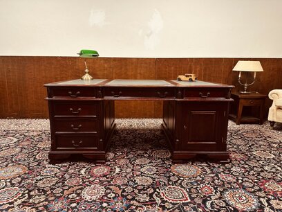 Klassische Englische Chesterfield Partnerdesk Schreibtisch