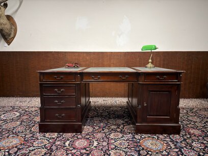 Klassischer Englischer Chesterfield Schreibtisch Partnerdesk