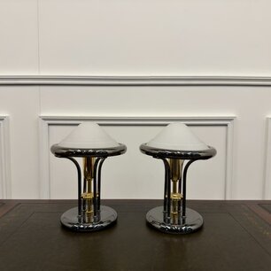 2 Art Deco Tischlampe aus Messing