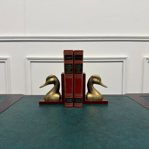 Enten Buchstützen aus Messing