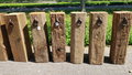 Rustikale holz säulen mit schmiedeeisen ring bis 40 cm