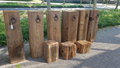 Rustikale holz säulen mit schmiedeeisen ring bis 40 cm