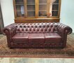 Rotes Chesterfield 3-Sitzer Sofa