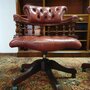 Antike Chesterfield Captain chair bürostuhl Bordeaux rot