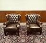 2x Englischer Chesterfield Wingchair sessel Dunkelbraun