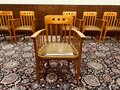 Ovaler Art Deco konferenztisch mit 8 Stühlen