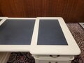 Klassisches englisches Chesterfield-Schreibtischset mit Bürostühlen und Lampe