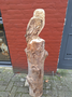 Holzskulptur einer Eule