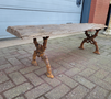 Landhaus gartenbank mit alt gelebtes holz