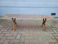 Landhaus gartenbank mit alt gelebtes holz