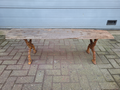 Landhaus gartenbank mit alt gelebtes holz